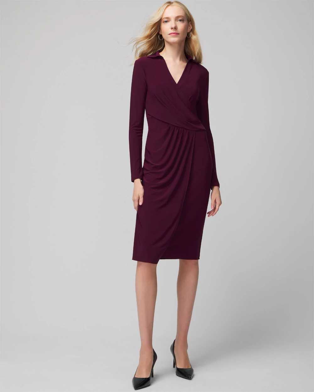 Petite faux wrap dress sales